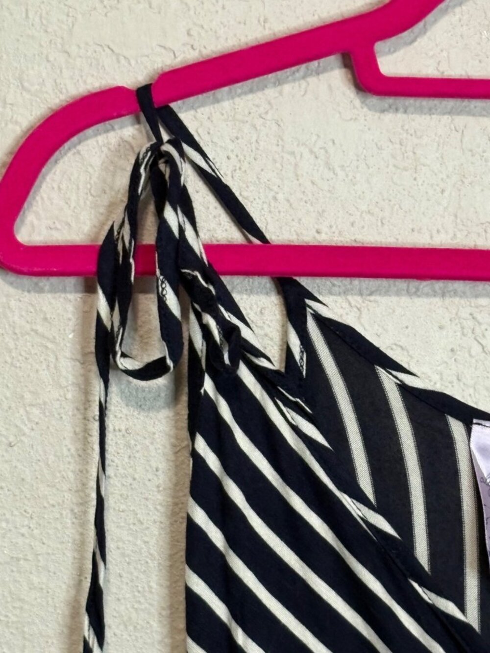 Striped Navy & White Maxi Dress With Adjustable Tie Straps XXS - Picture 5 of 12